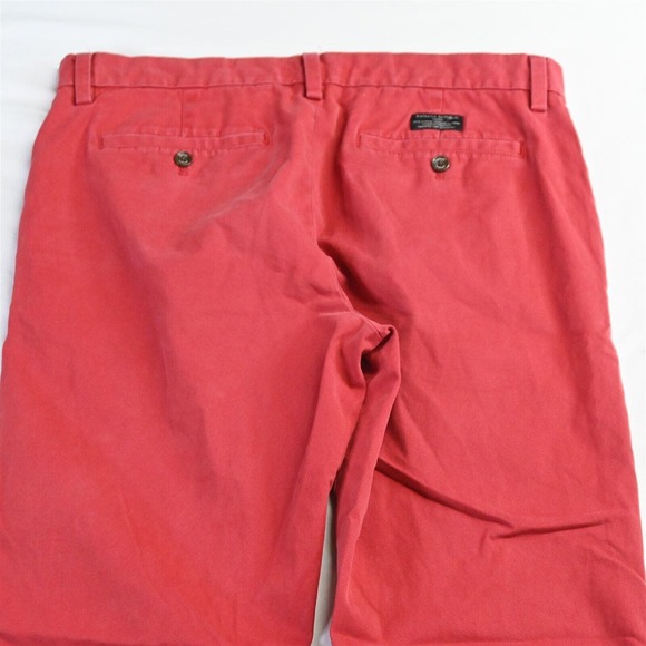 Banana‎ Republic 33 x 32 Red Emerson Straight Fit Mens Chino Pants - Picture 8 of 9